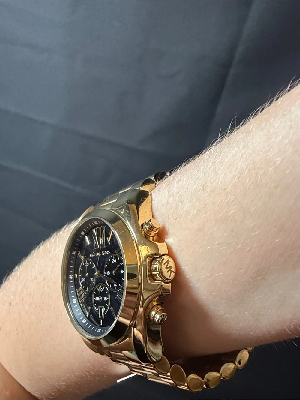 Michael Kors Gold and Black Chronograph Watch Unisex